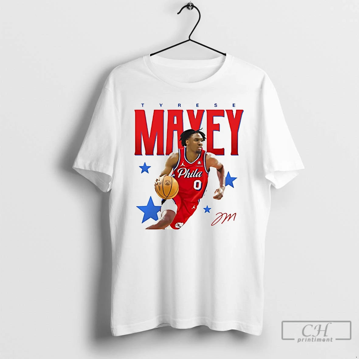 Classic Tyrese Maxey Dribbling Philadelphia 76ers Shirt Hoodie Sweatshirt | PurePodTees.com