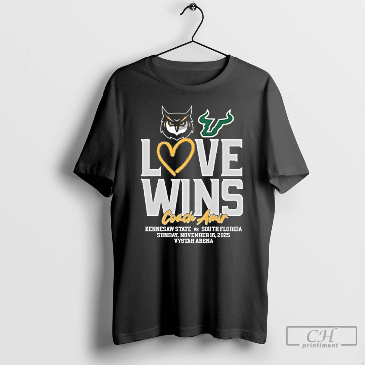 Classic Usf Vs Kennesaw State Basketball Love Wins Coach Amir Shirt Hoodie Sweatshirt | PurePodTees.com