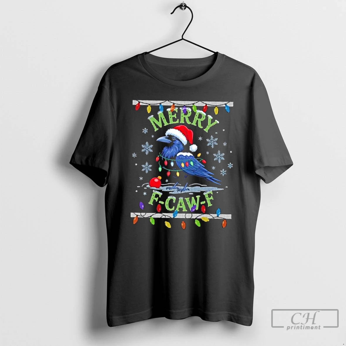 Classic Ugly Christmas Merry F Caw F Crow Shirt Hoodie Sweatshirt | PurePodTees.com