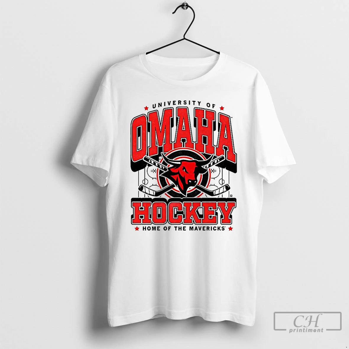 Classic University Of Omaha Hockey Home Of The Mavericks Logo T Shirts Hoodie Sweatshirt | PurePodTees.com