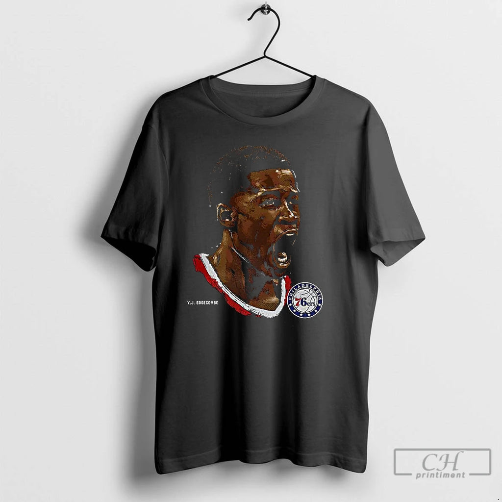 Classic Vj Edgecombe Philadelphia 76ers Nba Number 77 Portrait T Shirts Hoodie Sweatshirt | PurePodTees.com