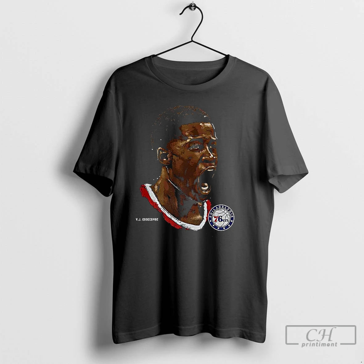 Classic Vj Edgecombe Philadelphia 76ers Nba Number 77 Portrait T Shirts Hoodie Sweatshirt | PurePodTees.com