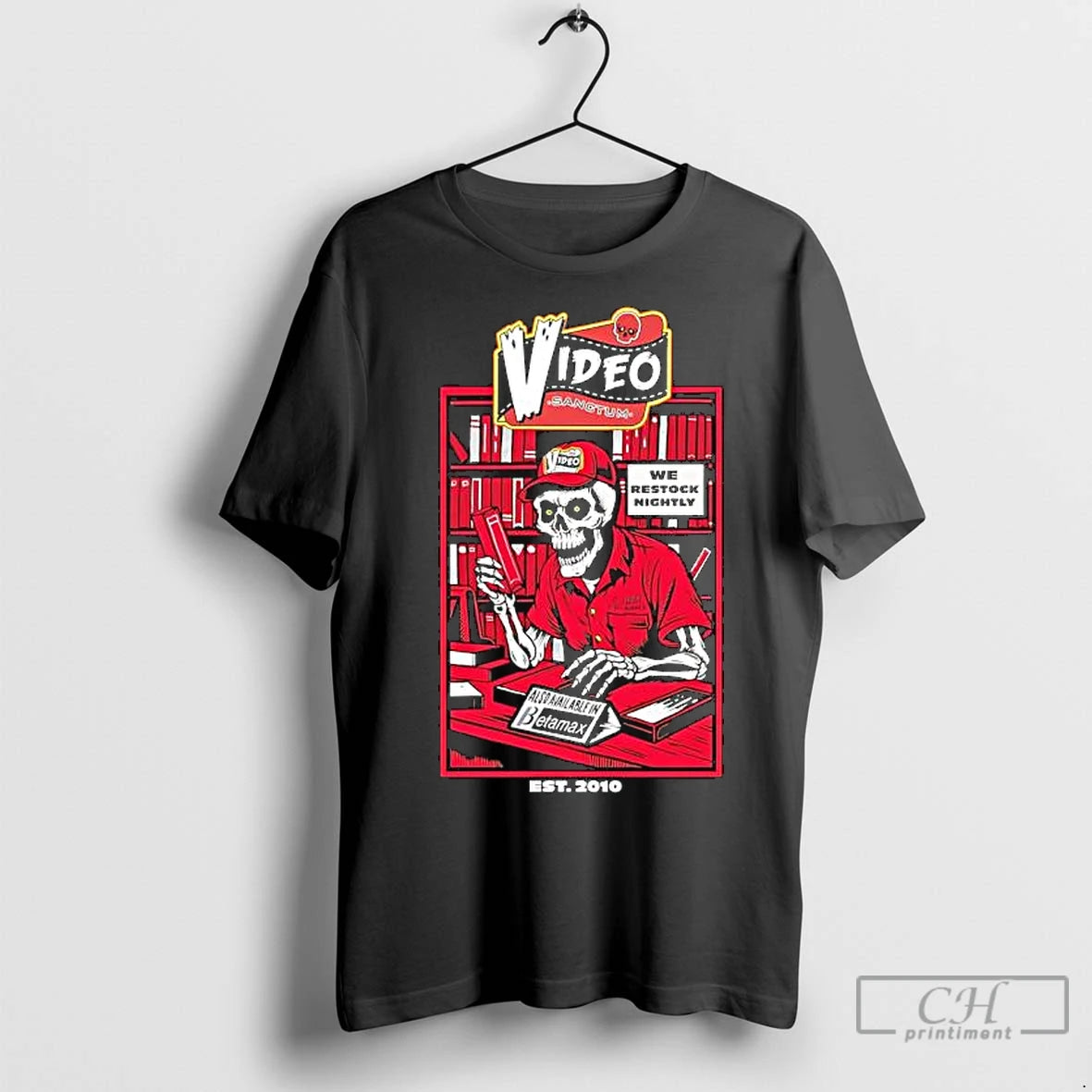 Classic Video Sanctum We Restock Nightly Also Available In Betamax Skeleton Graphic Shirt Hoodie Sweatshirt | PurePodTees.com