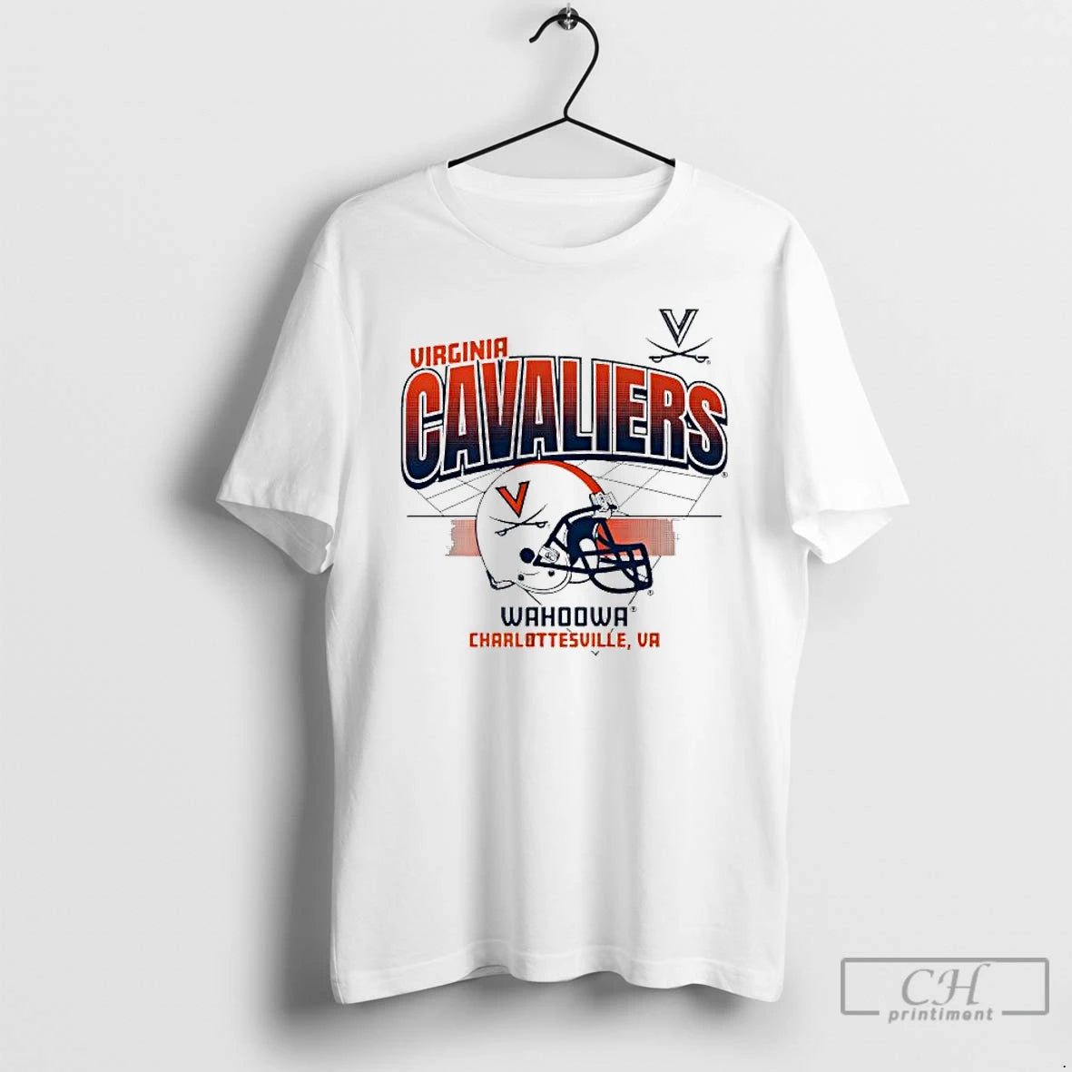 Classic Virginia Cavaliers Football Wahoowa Charlottesville Va Helmet Grid Logo T Shirts Hoodie Sweatshirt | PurePodTees.com