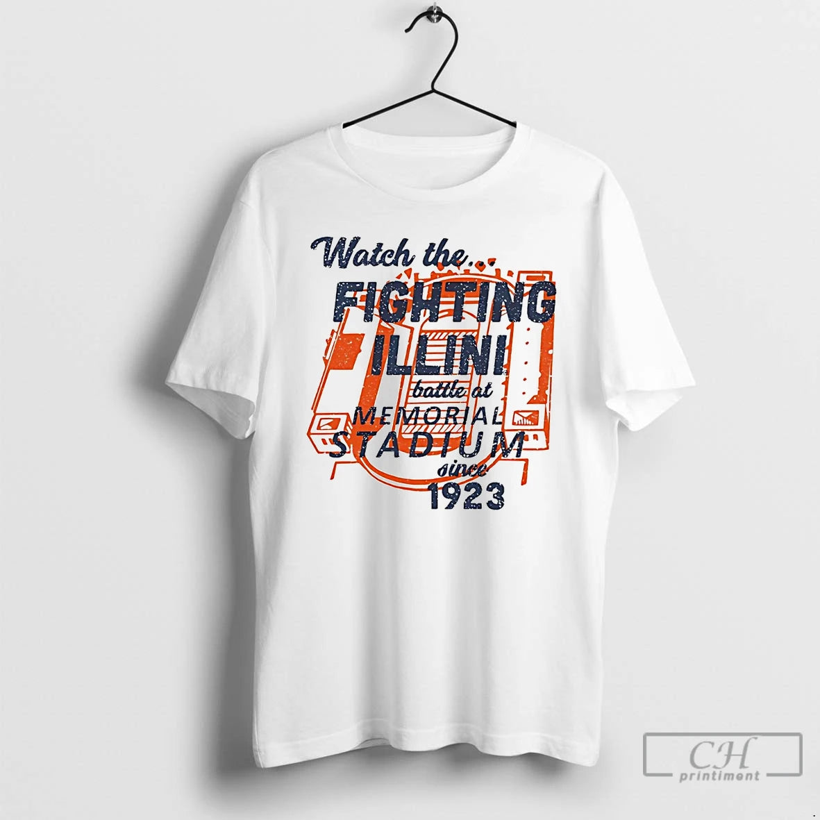 Classic Watch The Illinois Fighting Illini Battle At Memorial Stadium Since 1923 T Shirts Hoodie Sweatshirt | PurePodTees.com