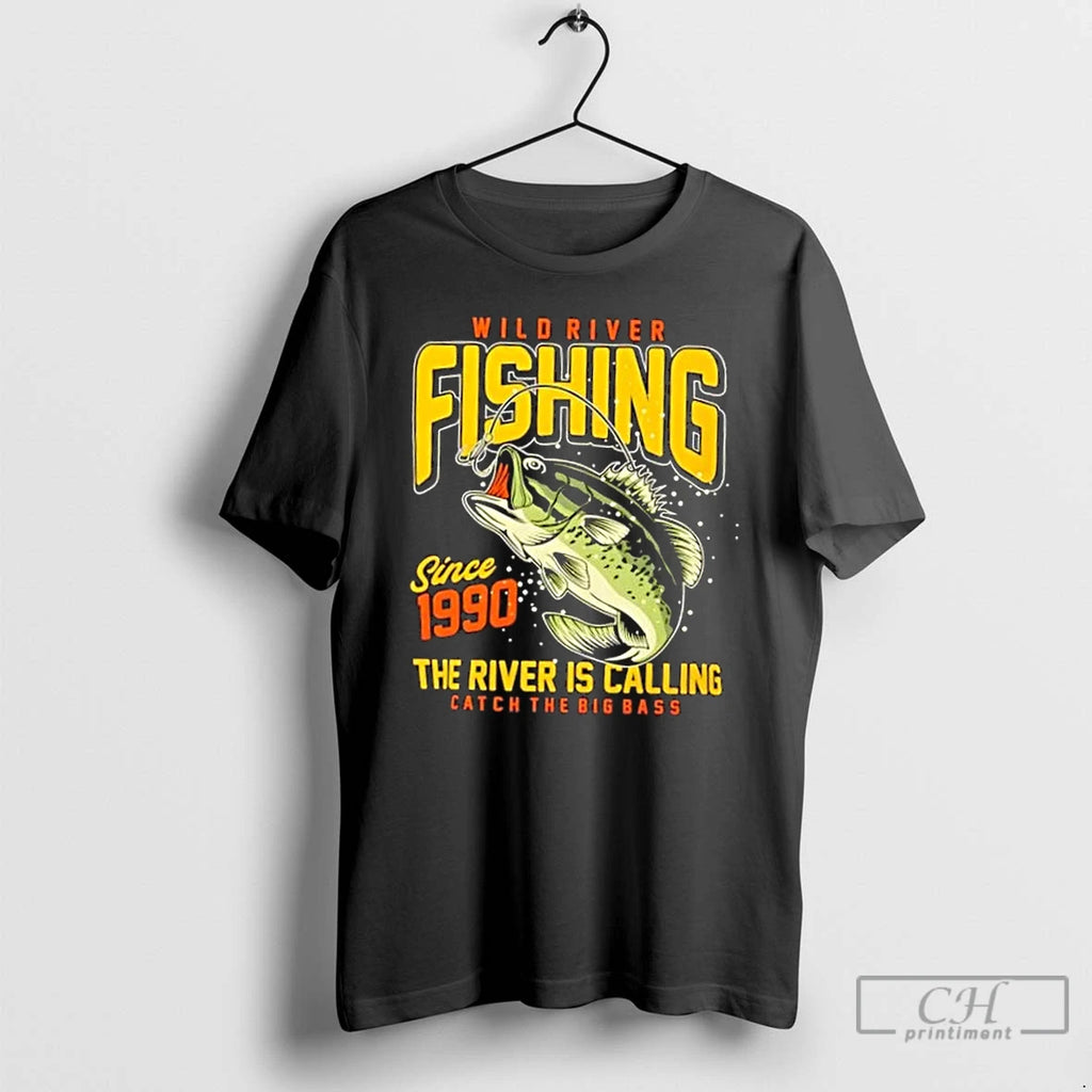 Classic Wild River Fishing Big Bass Angler T Shirts Hoodie Sweatshirt | PurePodTees.com