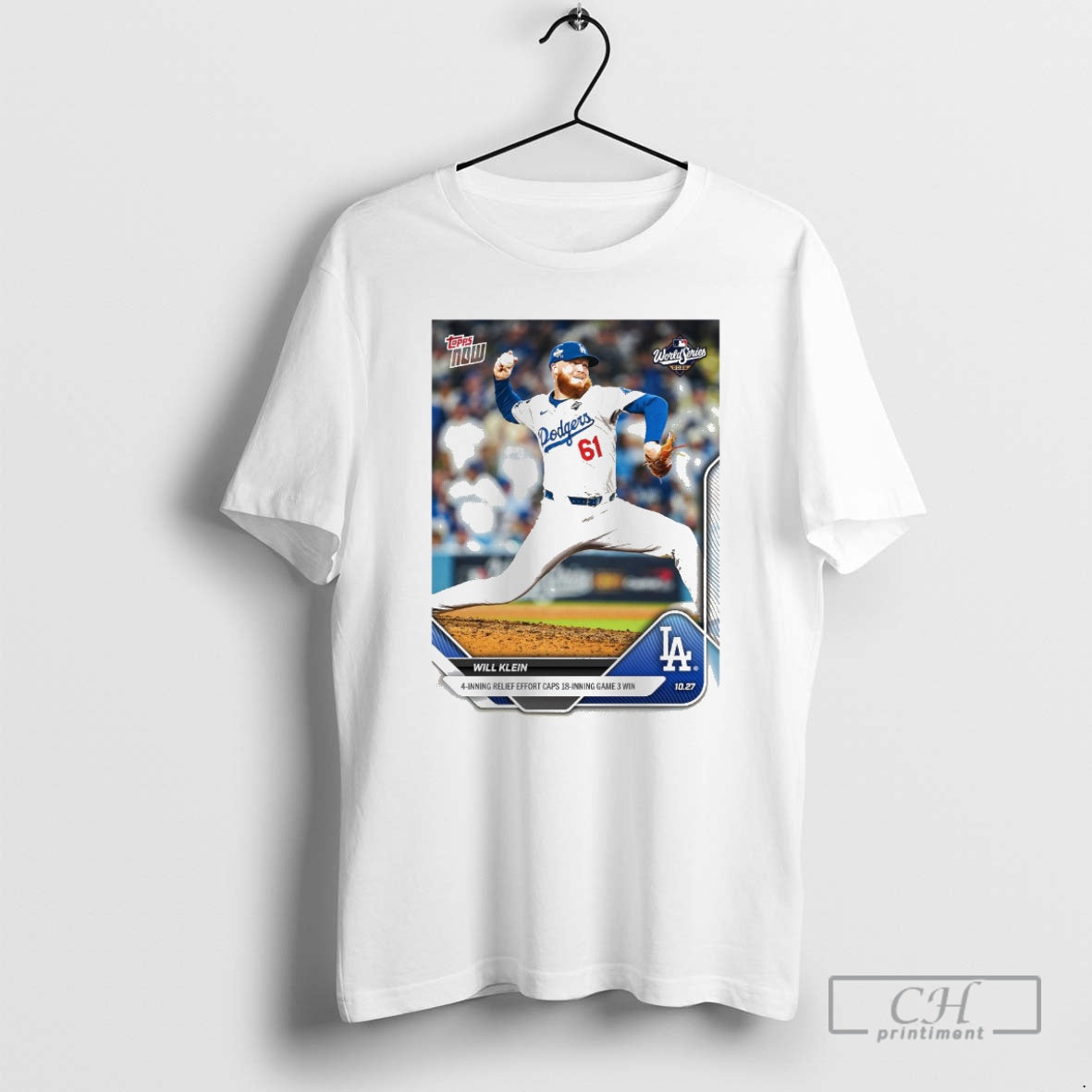 Classic Will Klein 2025 Mlb Topps Los Angeles Dodgers 4 Inning Relief Effort Caps 18 Shirt Hoodie Sweatshirt