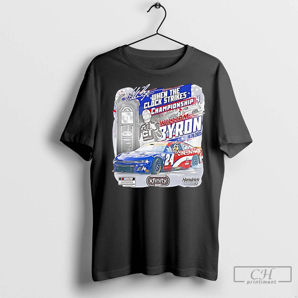 Classic William Byron Checkered Flag Sports Heather Charcoal 2025 Xfinity 500 Rrace Winner Shirt Hoodie Sweatshirt