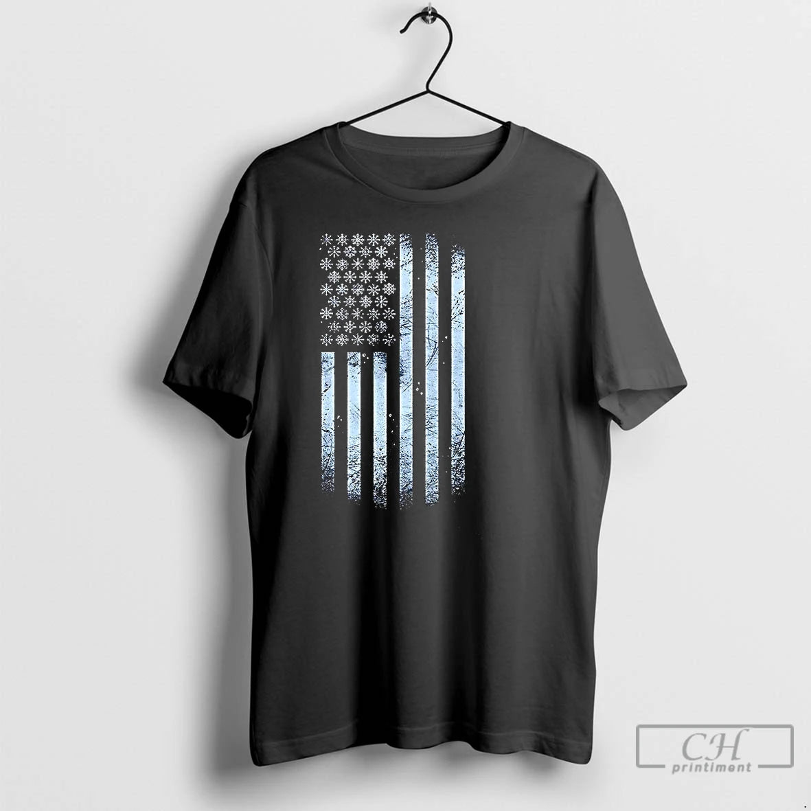 Classic Winter Snowflakes American Flags Shirt Hoodie Sweatshirt | PurePodTees.com