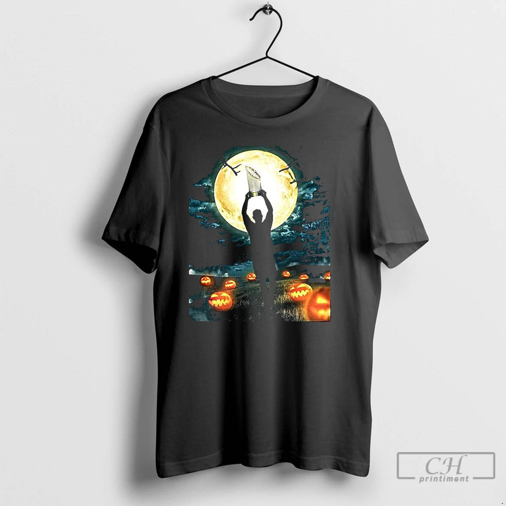 Classic World Series 2025 Trophy Under Moonlight Halloween T Shirts Hoodie Sweatshirt | PurePodTees.com