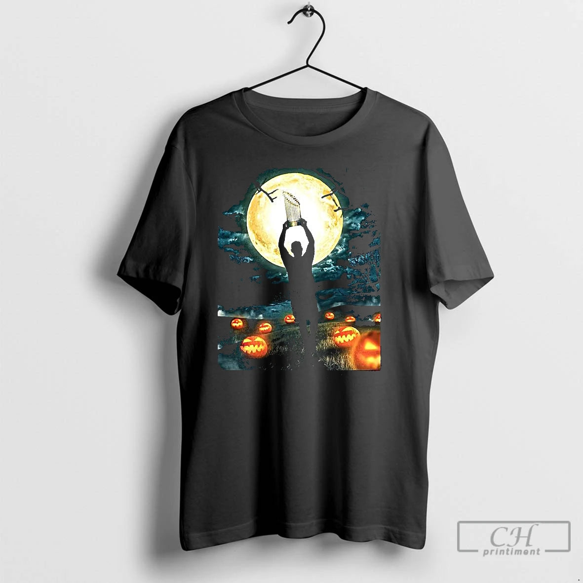 Classic World Series 2025 Trophy Under Moonlight Halloween T Shirts Hoodie Sweatshirt | PurePodTees.com
