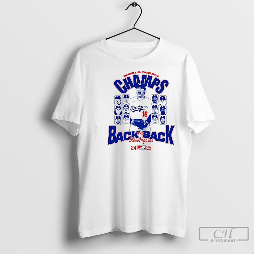Classic World Series Champs Los Angeles Dodgers Back To Back Players Shirt Hoodie Sweatshirt | PurePodTees.com