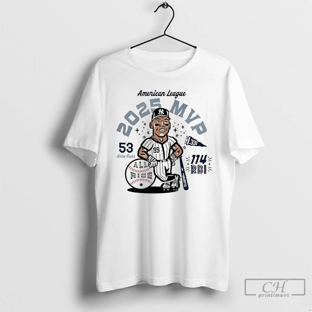 Classic Yankees Aaron Judge American League 3x Mvp 2025 53 Hr 114 Rbi T Shirts Hoodie Sweatshirt | PurePodTees.com