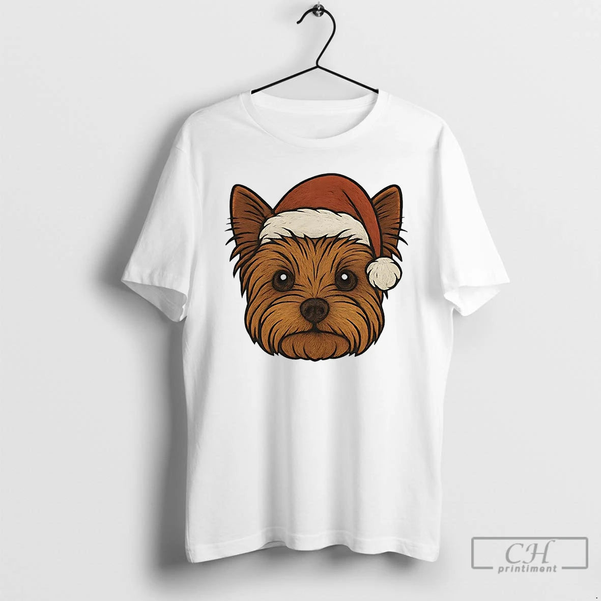 Classic Yorkshire Terrier Face Christmas T Shirts Hoodie Sweatshirt | PurePodTees.com