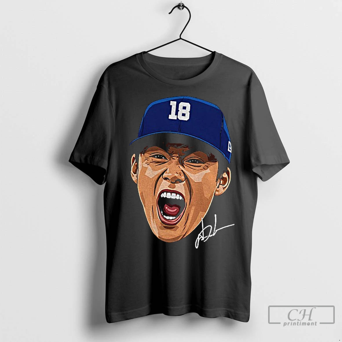 Classic Yoshinobu Yamamoto Screaming Big Face Los Angeles Dodgers Mvp Baseball World Series 2025 Signature Shirt Hoodie...
