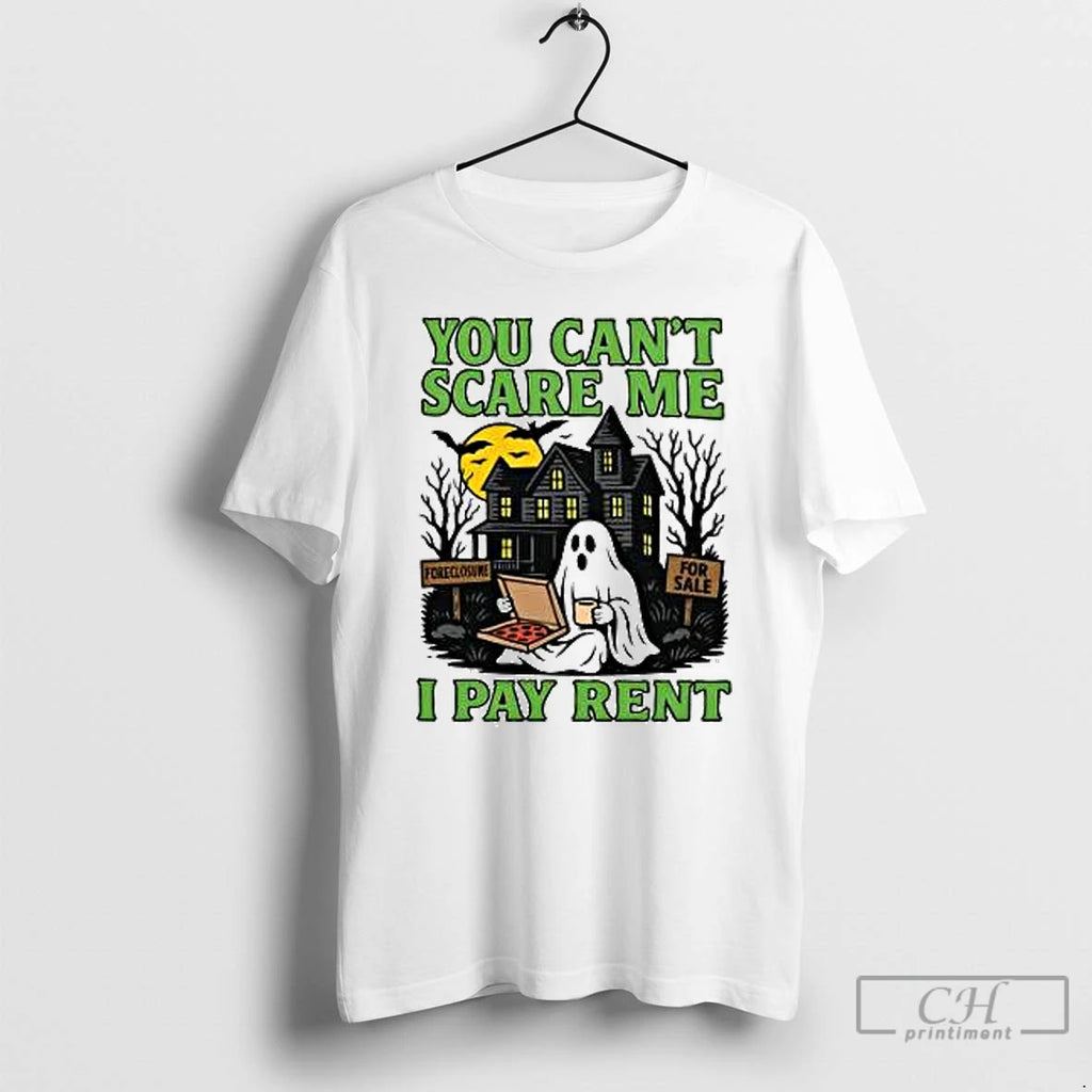 Classic You Cant Scare Me I Pay Rent Ghost Halloween T Shirts Hoodie Sweatshirt | PurePodTees.com