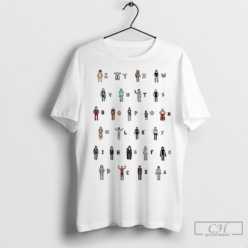 Classic Z A Movie Characters Alphabet Shirt Hoodie Sweatshirt | PurePodTees.com