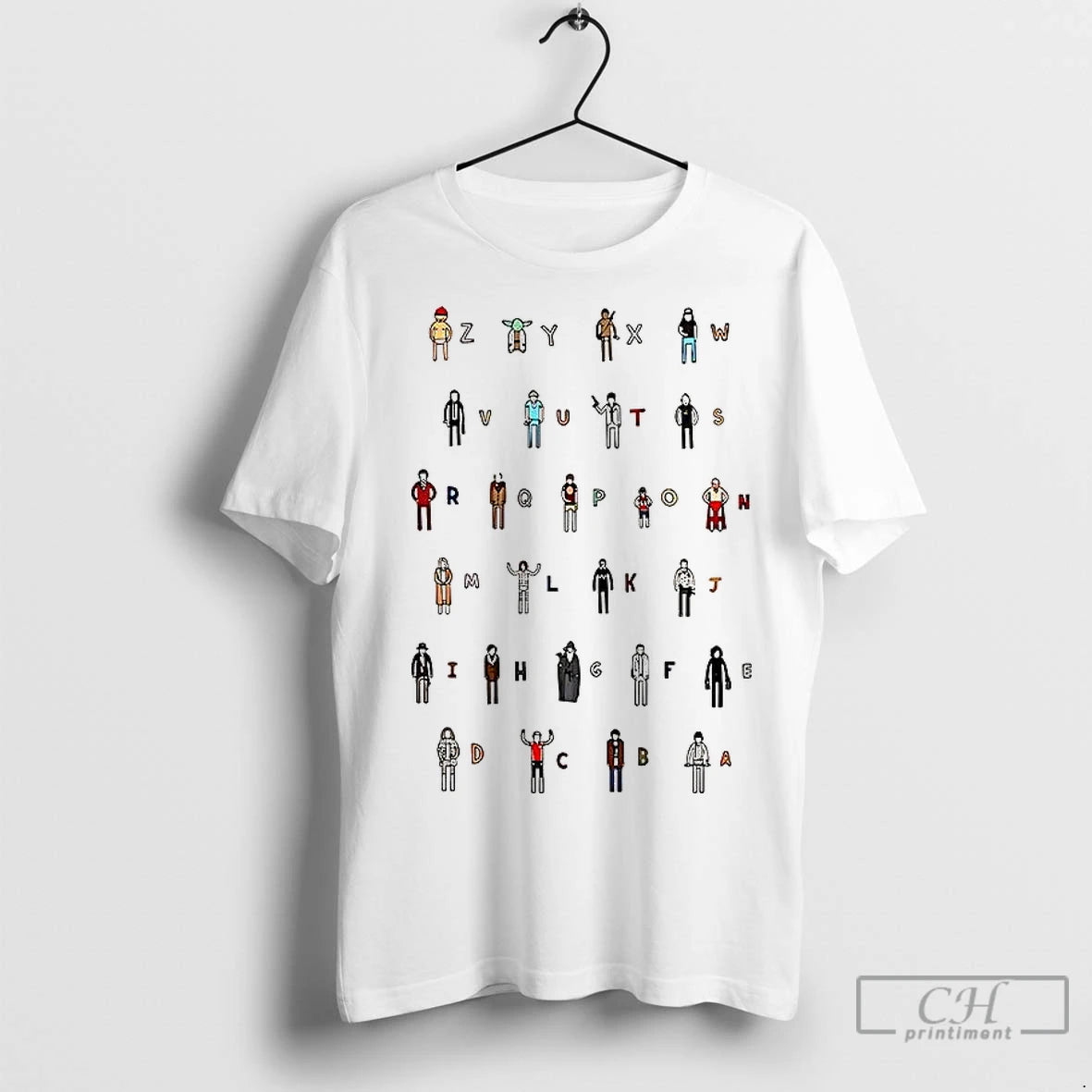 Classic Z A Movie Characters Alphabet Shirt Hoodie Sweatshirt | PurePodTees.com