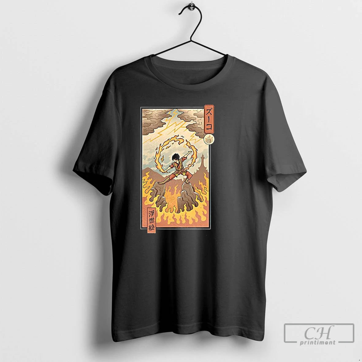 Classic Zuko Fire Nomad Avatar The Last Airbender Ukiyo E Shirt Hoodie Sweatshirt | PurePodTees.com