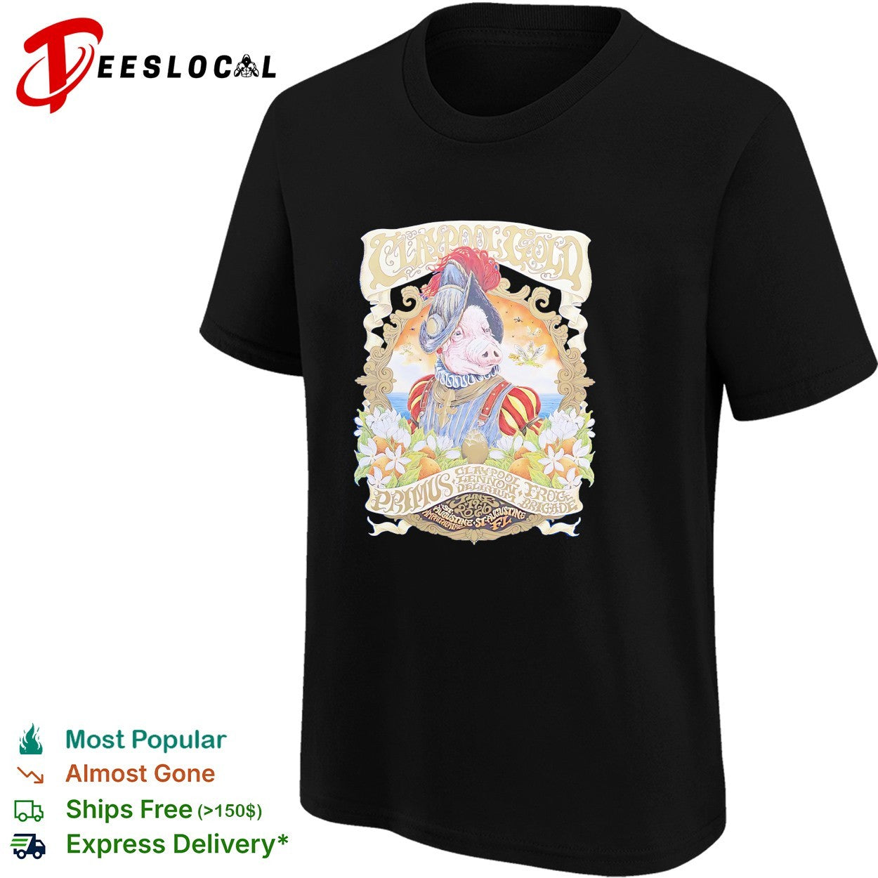 Claypool Gold Primus Claypool Lennon Delirium and Frog Brigade St Augustine Florida 2026 shirt