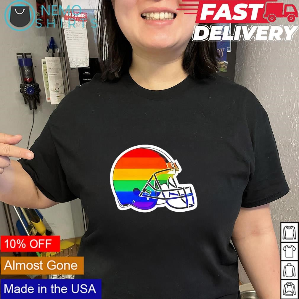 Cleveland Browns Pride Rainbow LGBTQ inclusion logo shirt