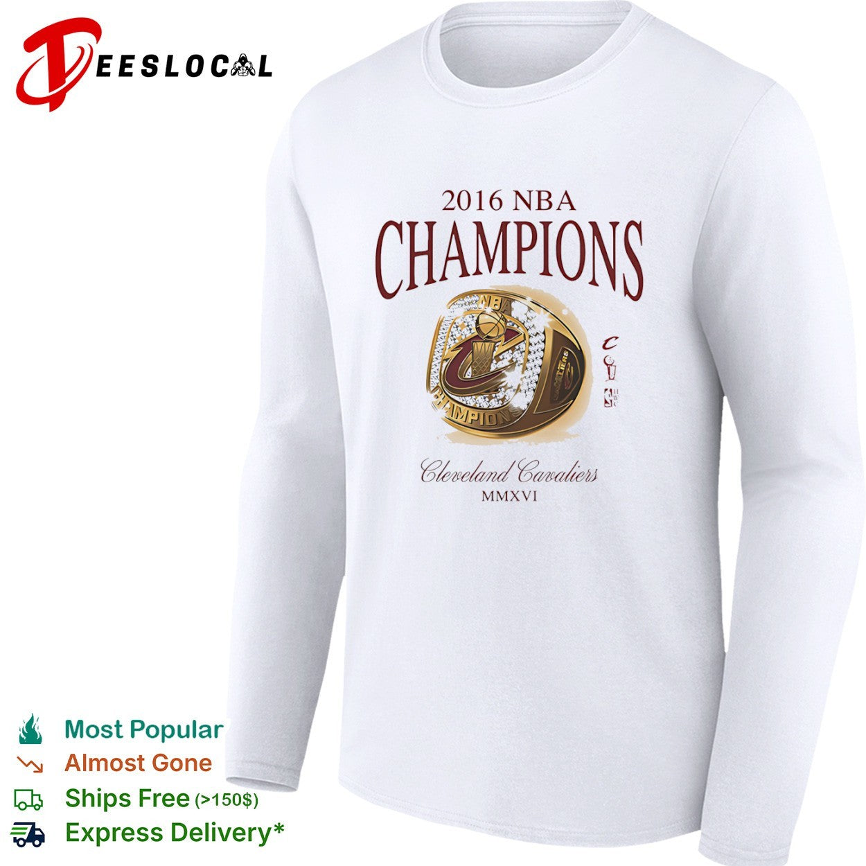 Cleveland Cavaliers 2016 NBA Champions ring MMXVI shirt