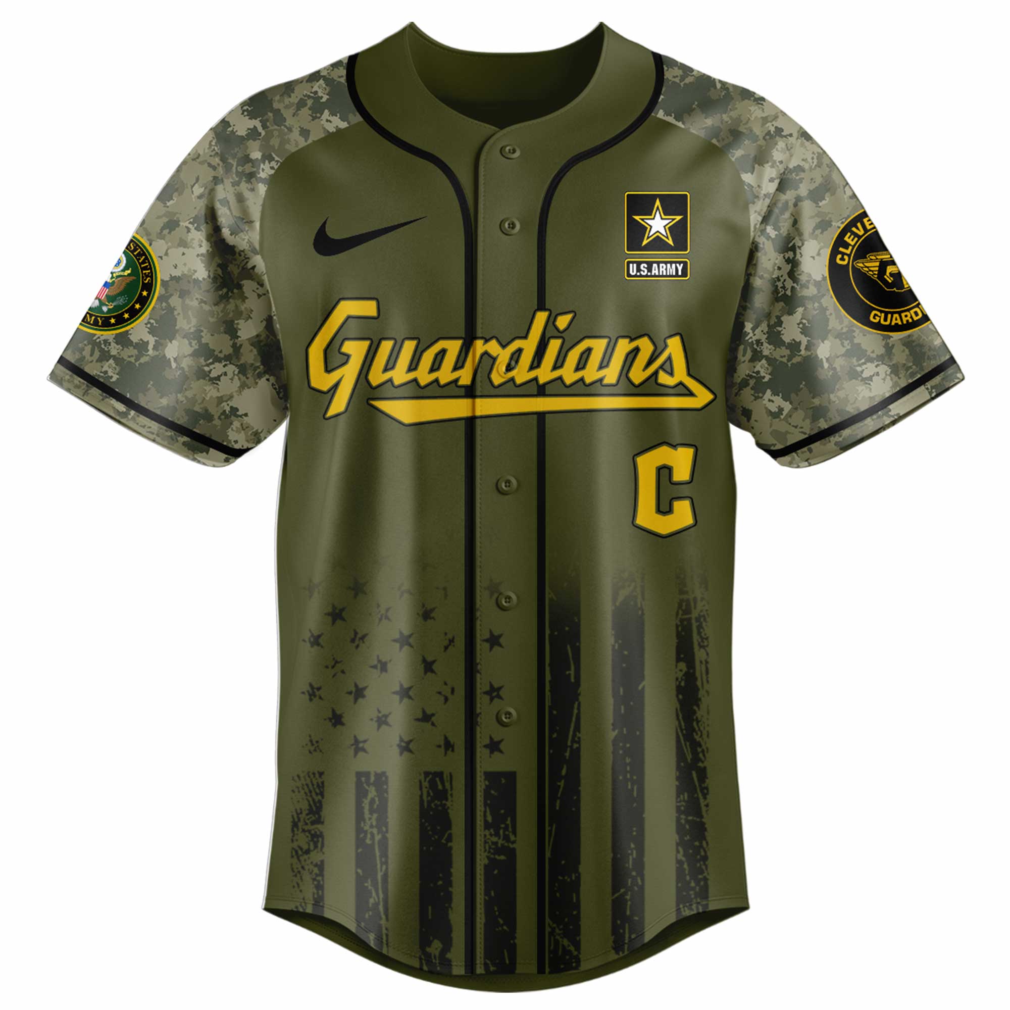 Cleveland Guardians MLB 250th anniversary US Army Jersey