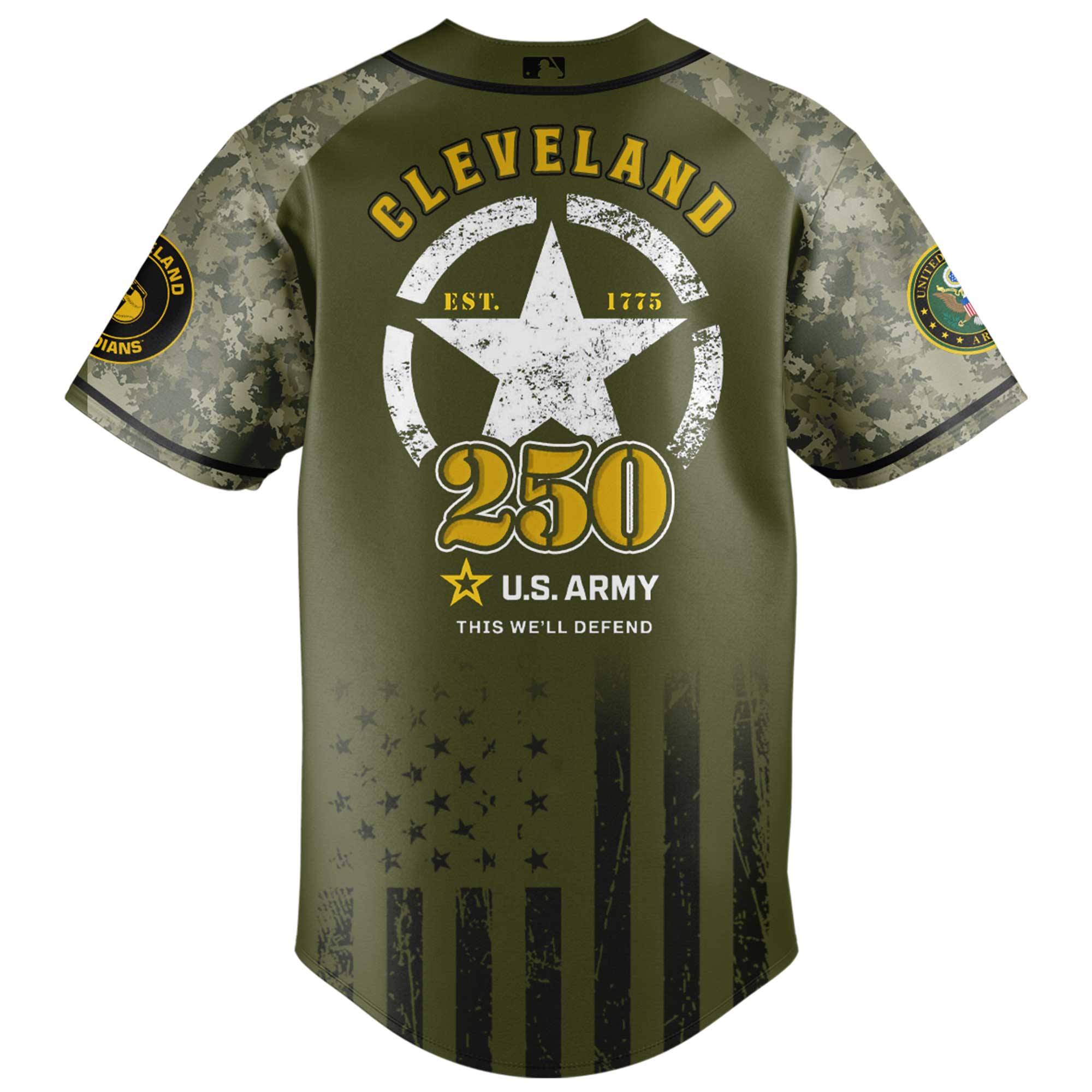 Cleveland Guardians MLB 250th anniversary US Army Jersey