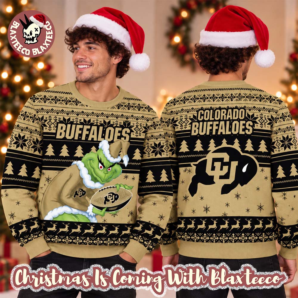 Colorado Buffaloes NCAA Grinch Stole The Ball Festive 2026 Christmas Ugly Sweater