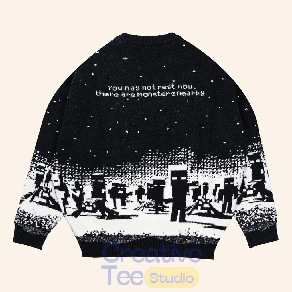Cool Shirtz Merch Very Cool x Minecraft Sweater Monsters Nearby Sweater