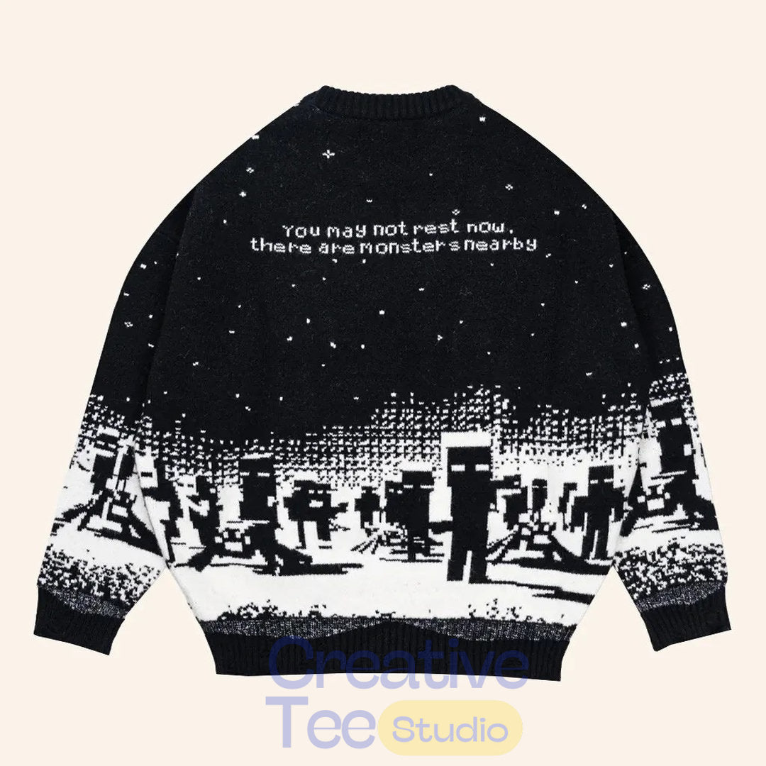 Cool Shirtz Merch Very Cool x Minecraft Sweater Monsters Nearby Sweater