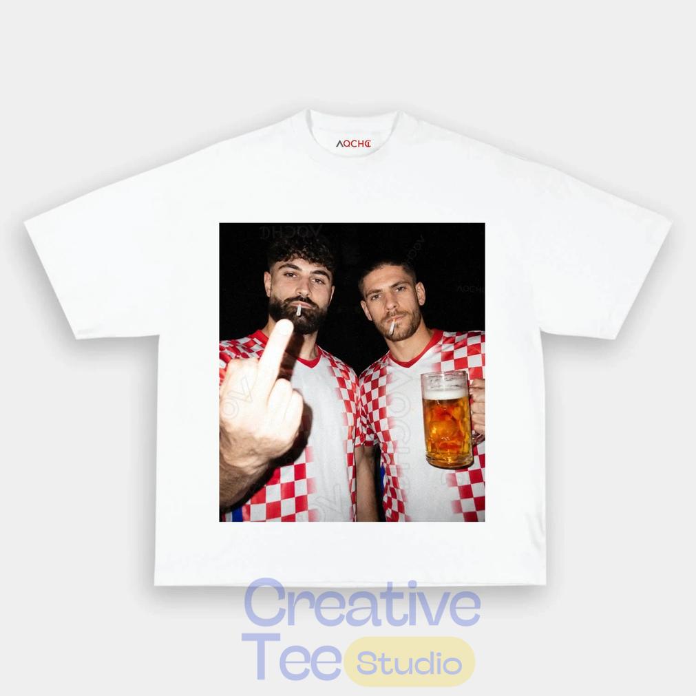 Croatia Football Duo Black T-Shirt