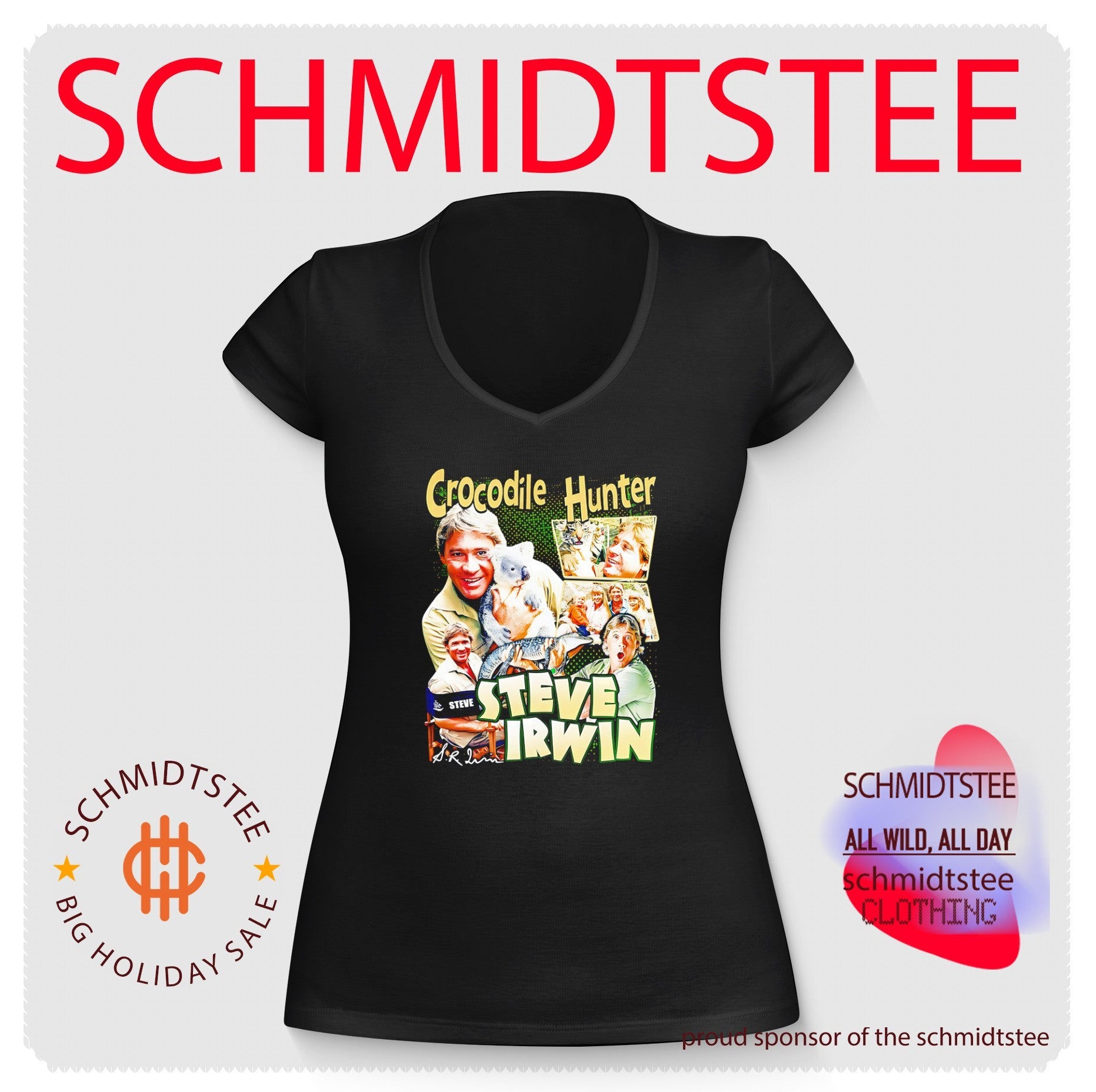 Crocodile hunter Steve Irwin signature graphic shirt