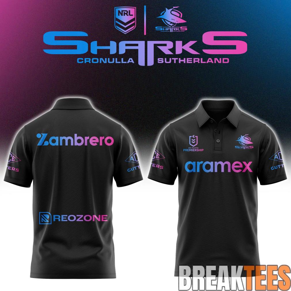 Cronulla Sharks Men’s Las Vegas Warm Up Polo Shirt