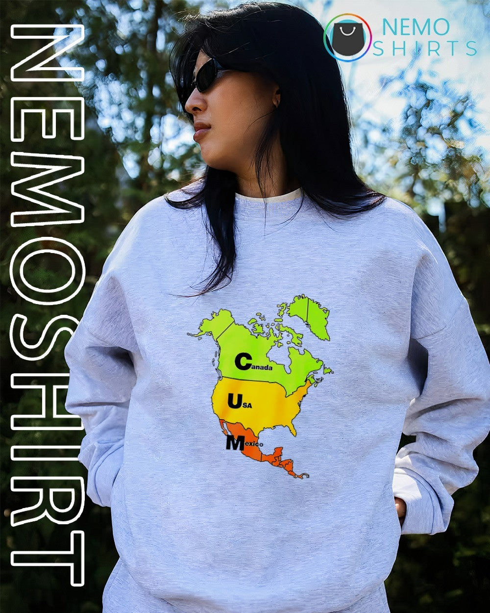 Cum map Canada USA and Mexico shirt