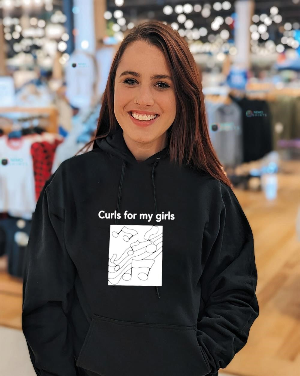 Curls for my girls musical notes shirt