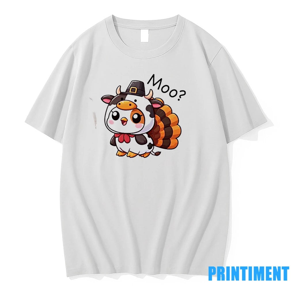 Cute Turkey Cow Moo Funny Thanksgiving Tshirts Sweater