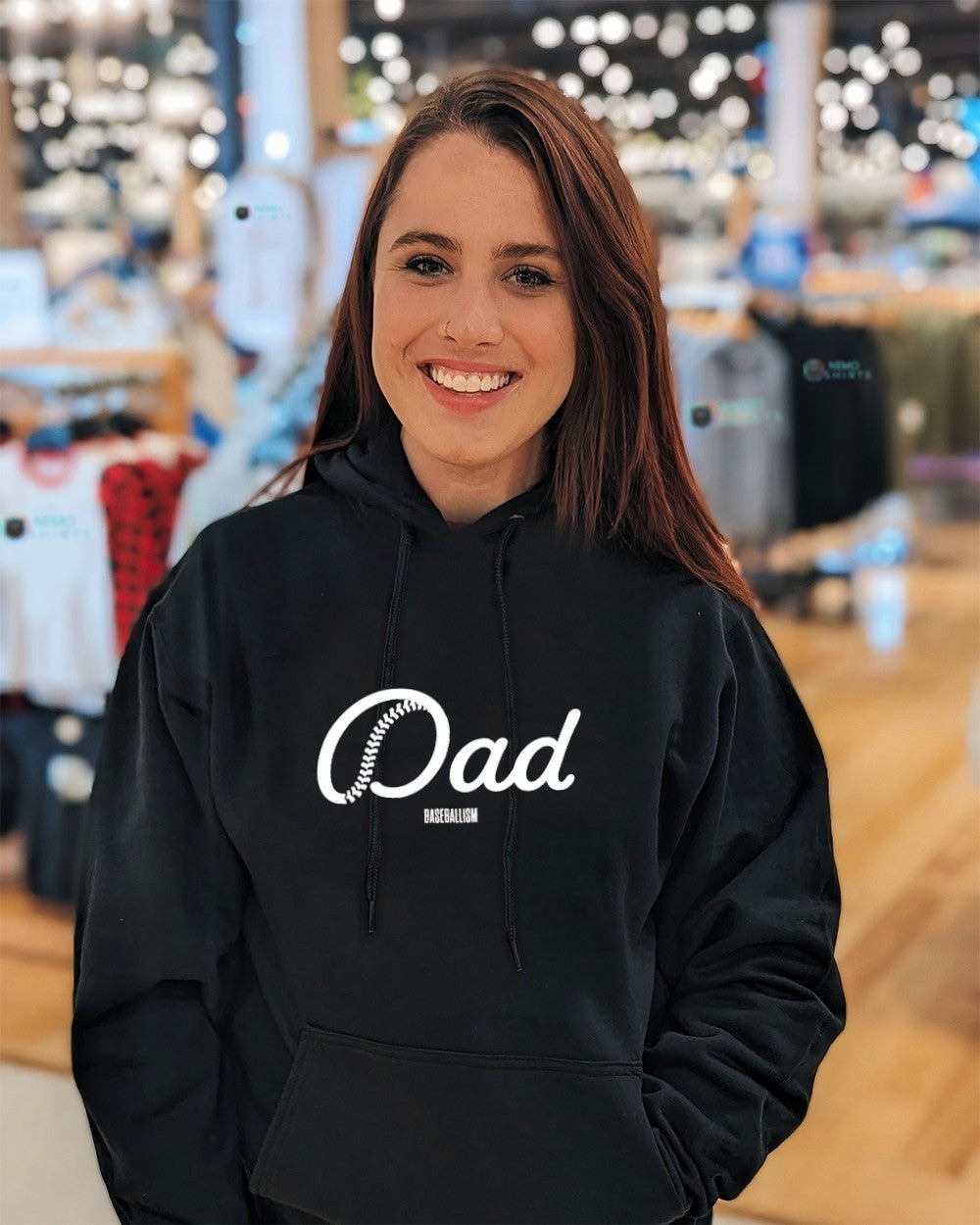 Dad Baseball stitches graphic shirt