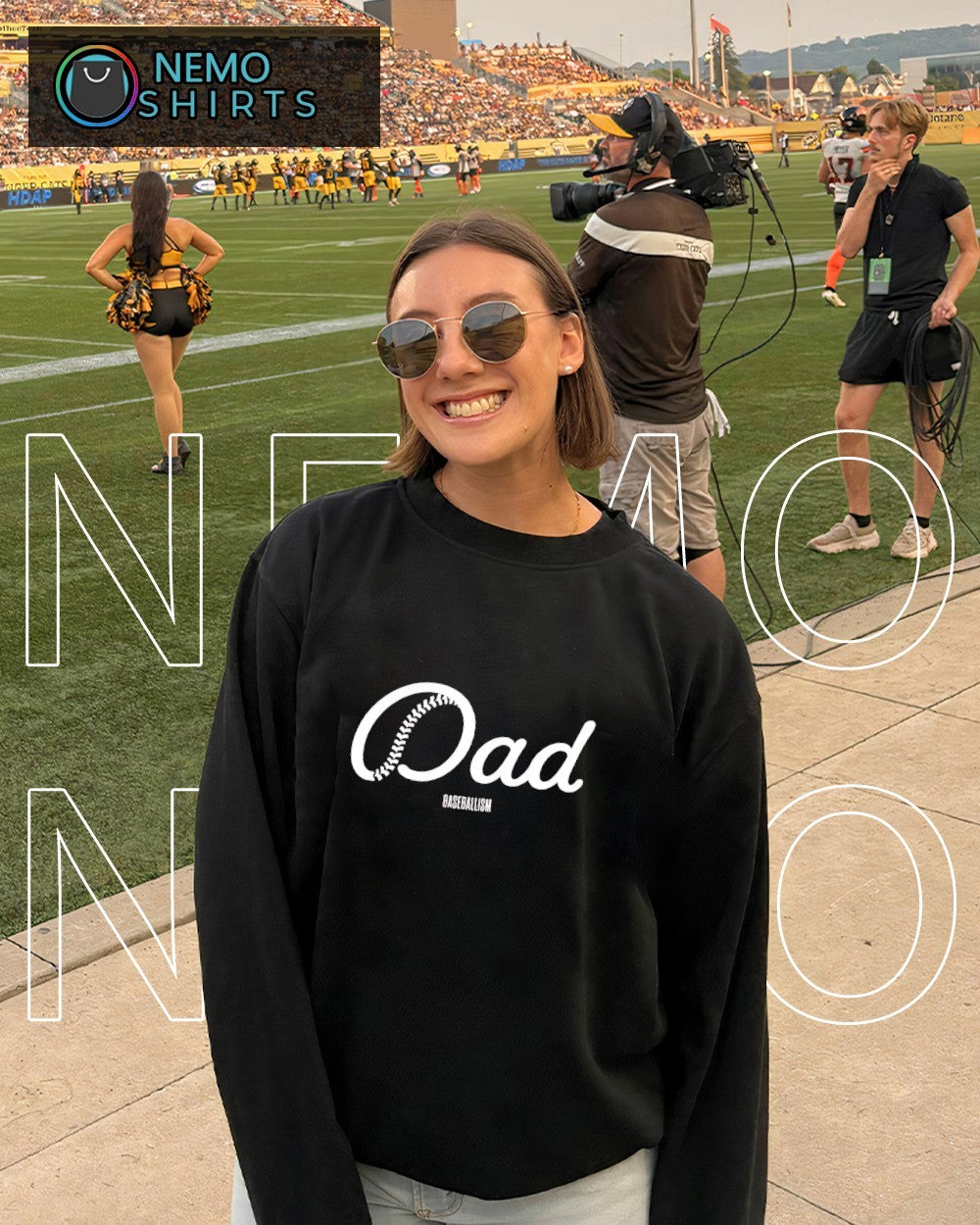 Dad Baseball stitches graphic shirt