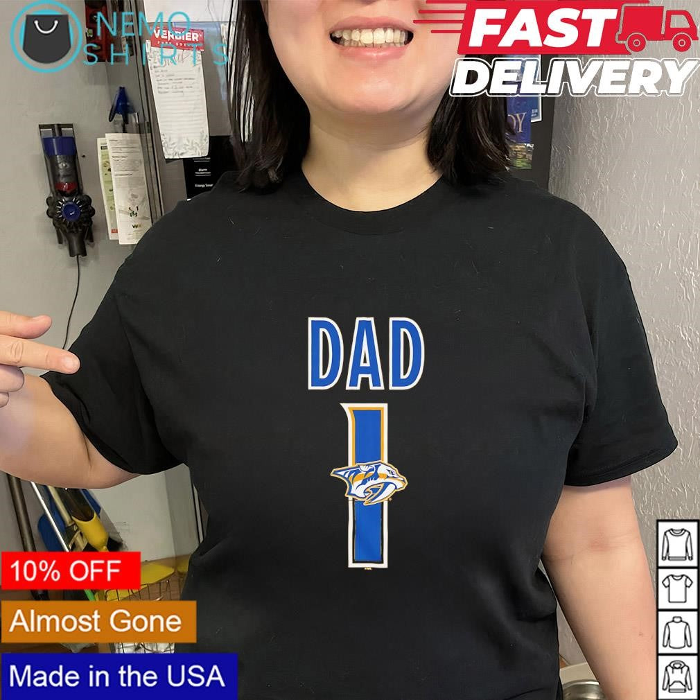 Dad Number 1 with Nashville Predators logo shirt