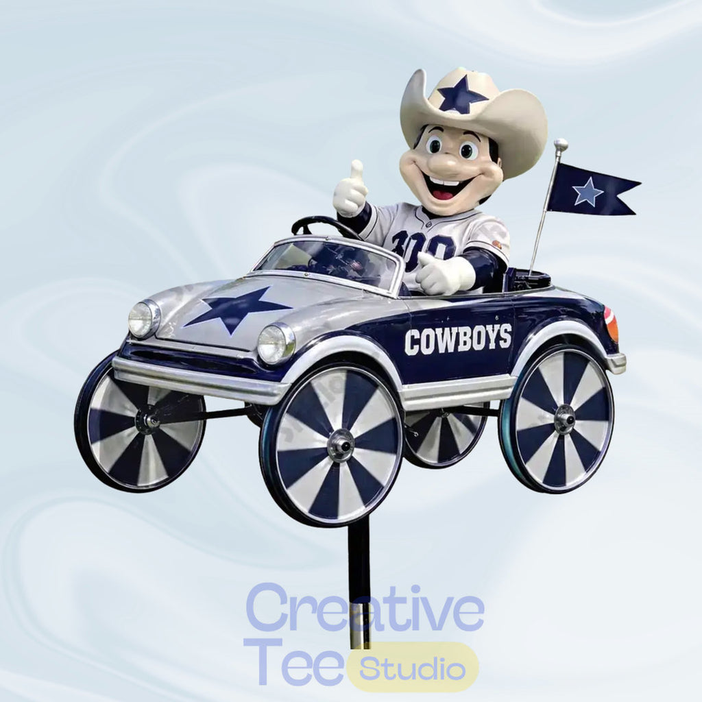 Dallas Cowboys Rowdy Mascot Garden Wind Spinner