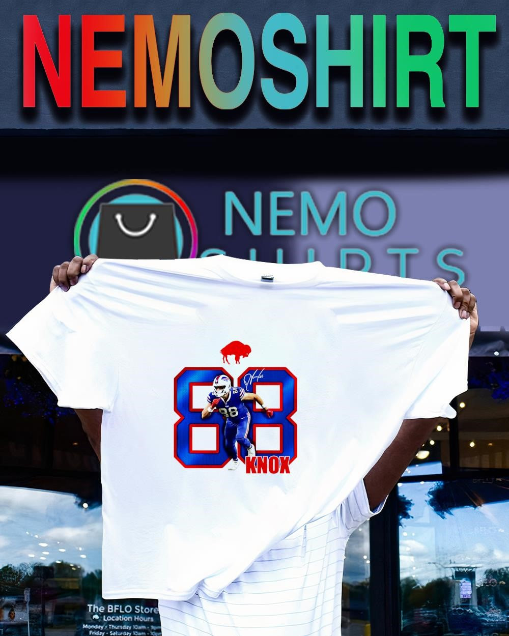 Dawson Knox Buffalo Bills number 88 signature shirt