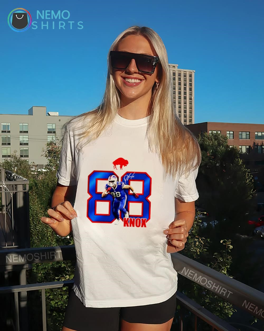 Dawson Knox Buffalo Bills number 88 signature shirt