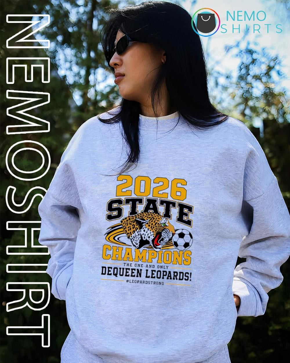 De Queen Leopards soccer 2026 state champions shirt