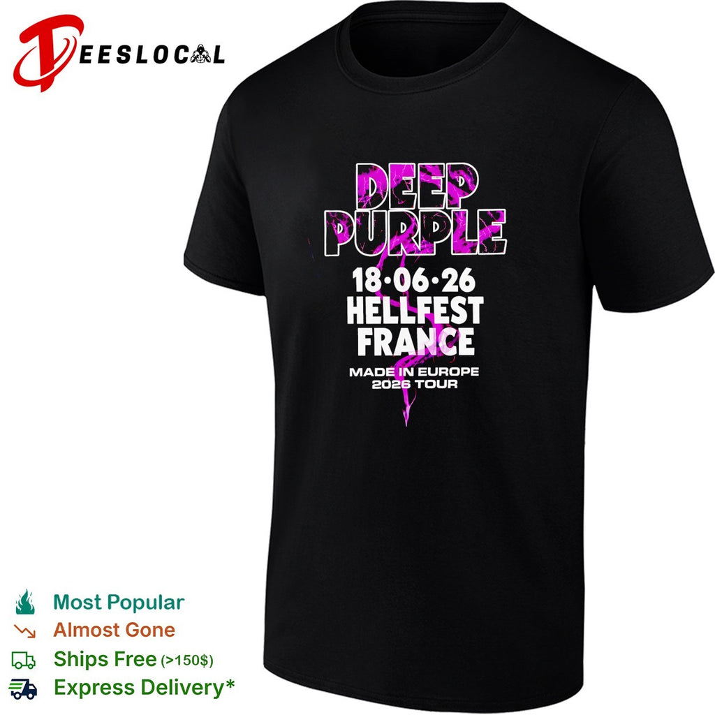 Deep Purple Hellfest In France On 18 June 2026 Made In Europe Tour shirt