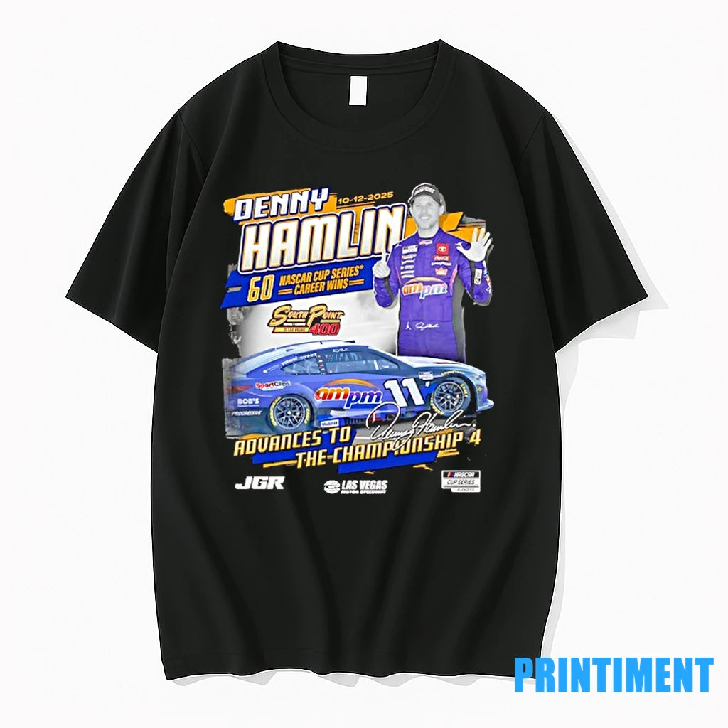 Denny Hamlin Nascar Cup Series Career Wins Advances To The Championship 4 2025 Tshirts Sweater