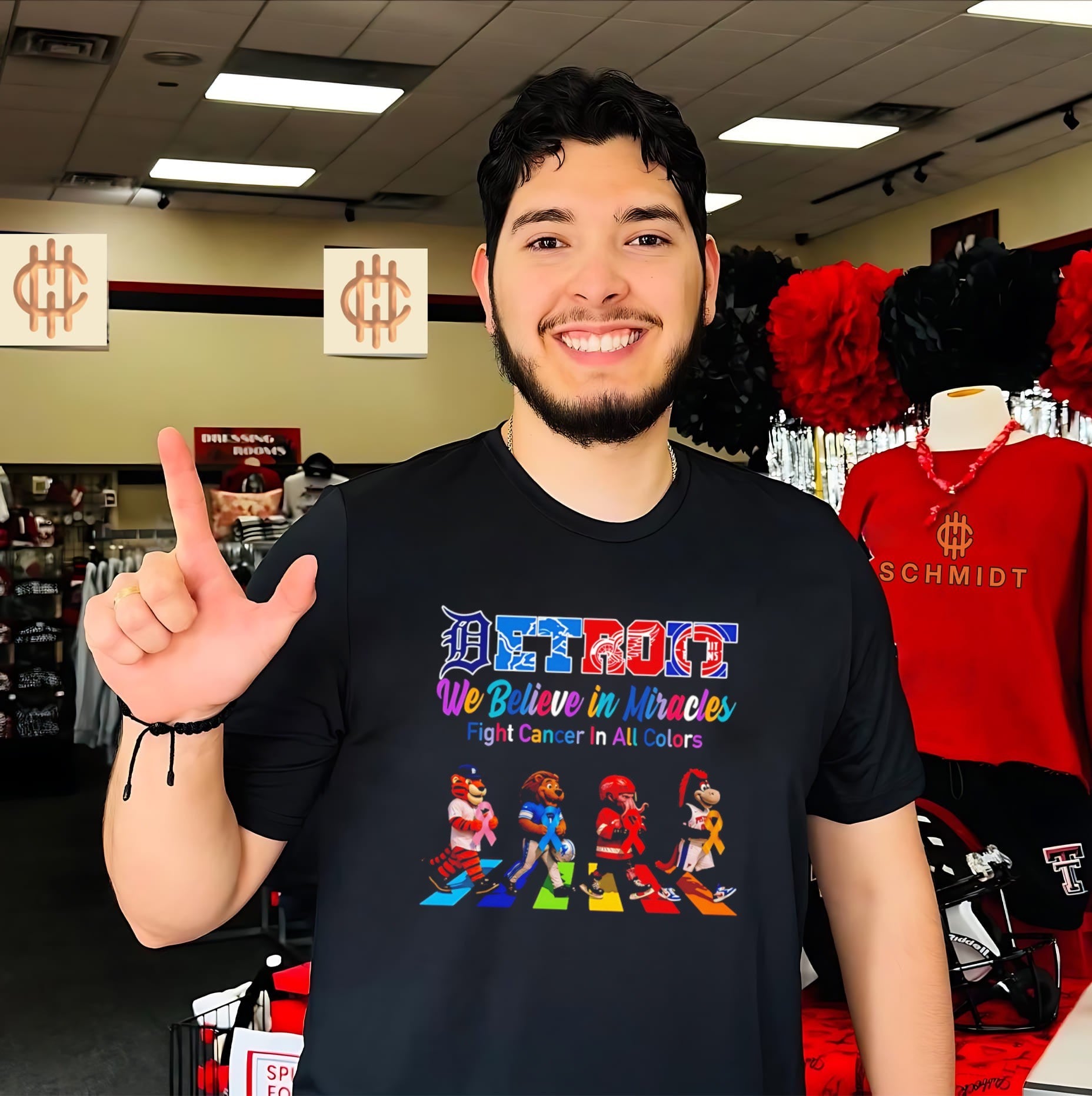 Detroit Sports We believe in Miracles fight cancer on all colors abbey road shirt