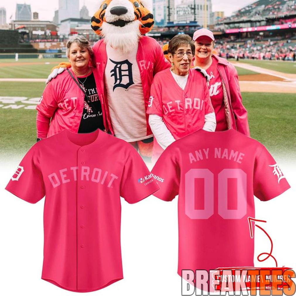 Detroit Tigers Pink Baseball Jersey