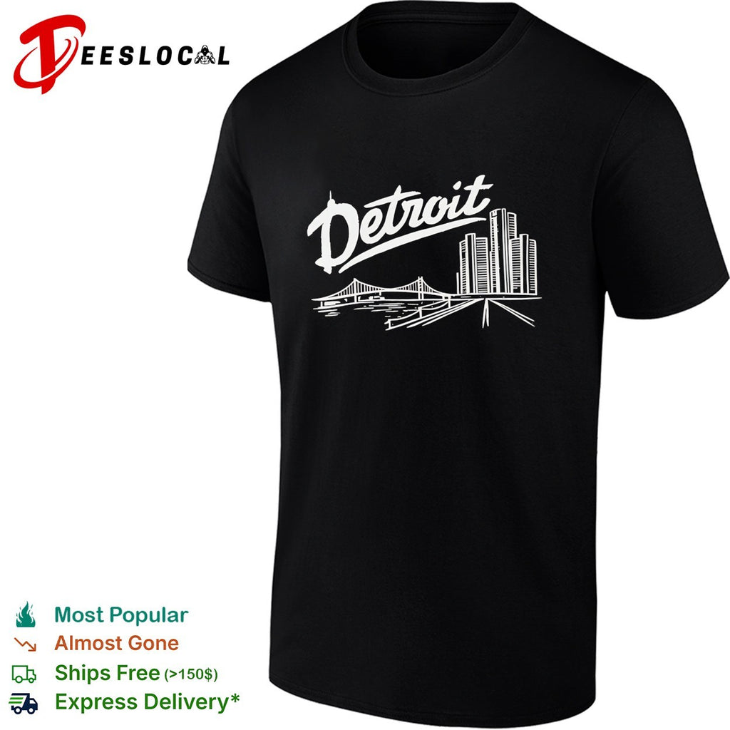 Detroit skyline bridge shirt