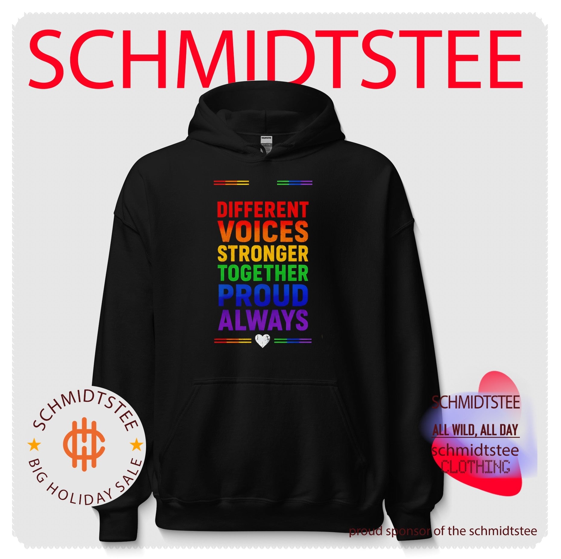 Different voices stronger together proud always rainbow shirt